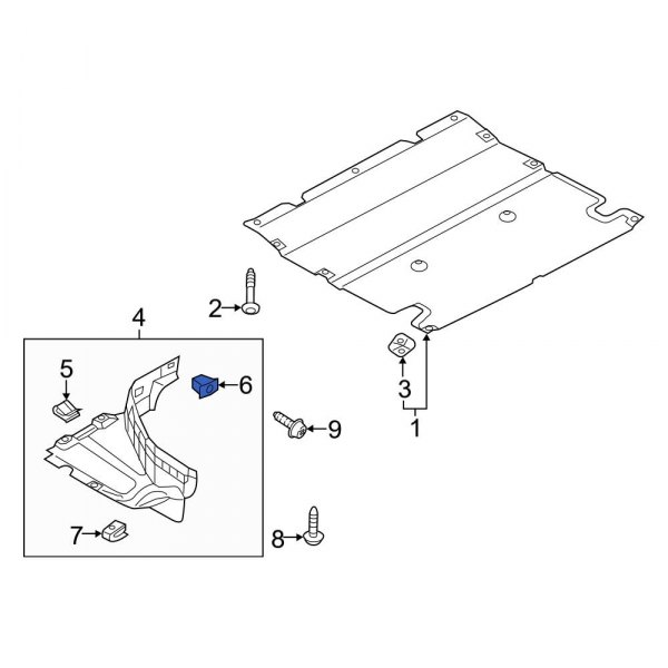 Radiator Support Splash Shield Nut