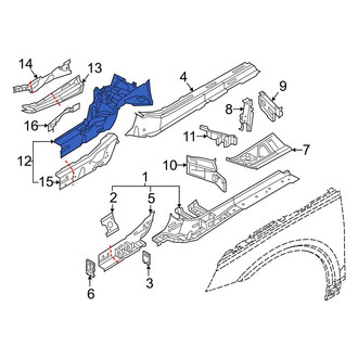 Audi OE - Front Right Fender Apron Assembly
