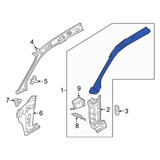 Audi OE - Rear Left Body A-Pillar Reinforcement