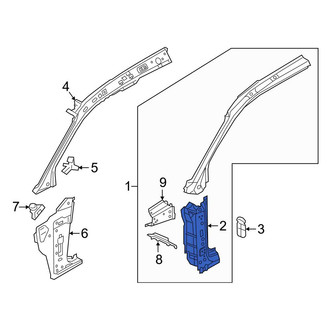 Audi OE - Rear Left Body A-Pillar Reinforcement