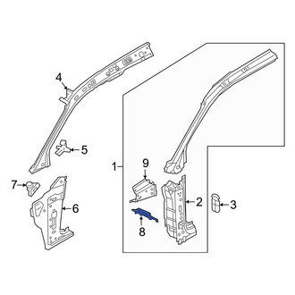 Audi OE - Rear Right Body A-Pillar Reinforcement