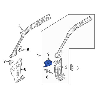 Audi OE - Left Body A-Pillar Reinforcement Plate