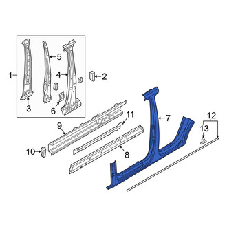 Audi OE - Left Body B-Pillar and Rocker Panel