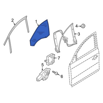 Audi OE - Front Left Door Glass