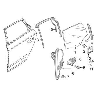 Audi OE - Rear Door - Glass & Hardware (Premium / Premium Plus / Prestige)