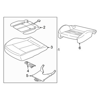 Audi OE - Seats & Tracks - Front Seat Components (Cushion and Parts, Right Side Seat Cushion Parts, Standard Seat), (GUB Body Code)