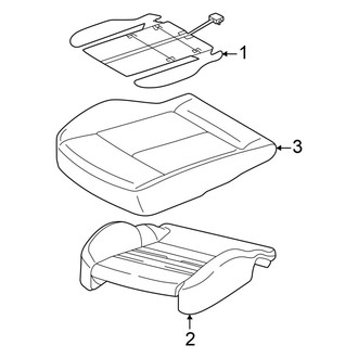 Audi OE - Seats & Tracks - Front Seat Components (Cushion and Parts, Left Side Seat Cushion Parts, Standard Seat), (GUB Body Code)