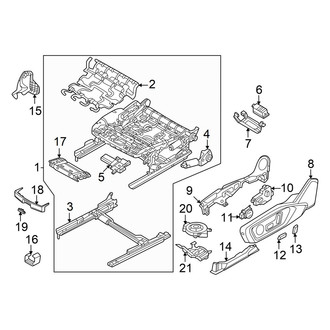 Audi OE - Seats & Tracks - Front Seat Components (Frame and Parts, Left Side Seat Cushion Parts, Sport Seat)