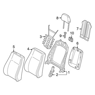 Audi OE - Seats & Tracks - Front Seat Components (Left Side Seat Back Parts, Standard Seat)