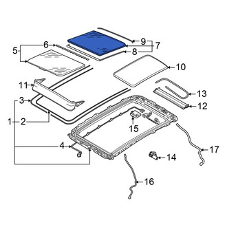 Audi OE - Rear Sunroof Glass