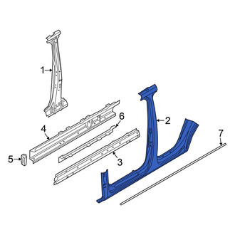 Audi OE - Left Body B-Pillar and Rocker Panel