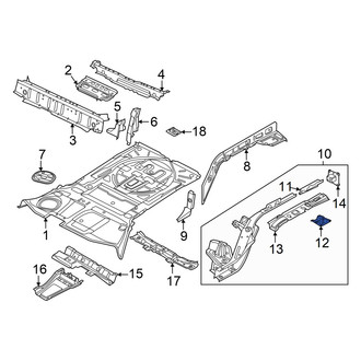 Audi OE - Rear Right Frame Side Member Crossmember