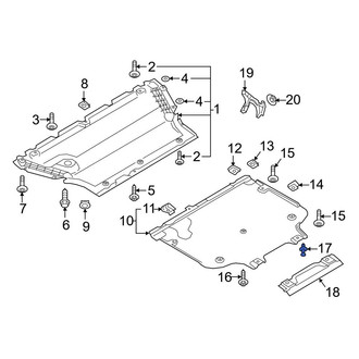 Audi OE - Inner Floor Pan Splash Shield Clip
