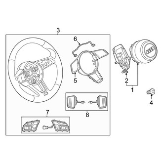 Audi OE - Steering Wheel & Trim (W/O Lane Keep Assist), (Premium)