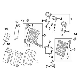 Audi OE - Seats & Tracks - Rear Seat Components (Seat Back Components)