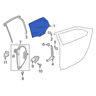 Audi OE - Rear Right Door Glass