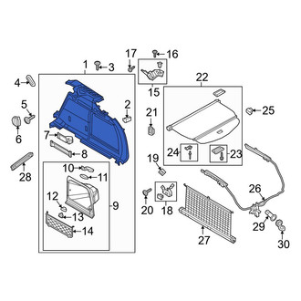 Audi OE - Rear Left Interior Quarter Panel Trim Panel