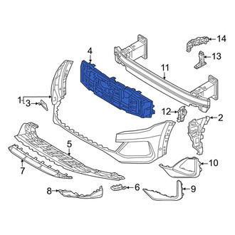 Audi OE - Front Center Bumper Cover Support Rail