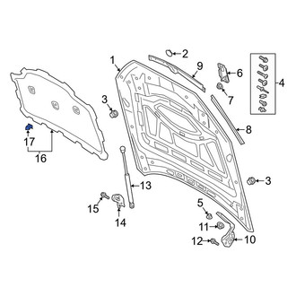 Audi OE - Hood Insulation Pad Clip