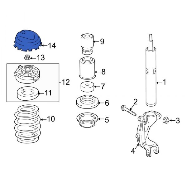 Suspension Shock Absorber Mount Cap