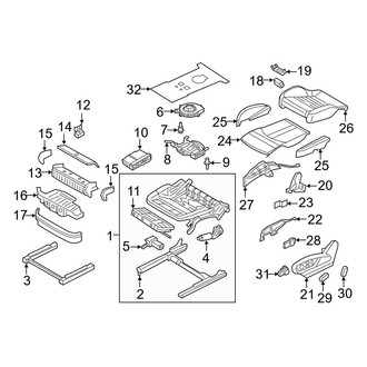 Audi OE - Seats & Tracks - Front Seat Components (Seat, Seat Cushion Components)