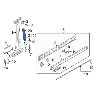 Audi OE - Left Body B-Pillar Molding