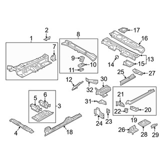 Audi OE - Pillars, Rocker & Floor - Floor & Rails