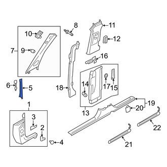 Audi OE - Left Upper Body A-Pillar Trim Panel