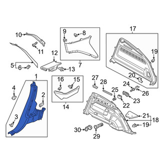 Audi OE - Left Upper Body C-Pillar Trim Panel