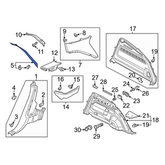 Audi OE - Left Upper Body C-Pillar Trim Panel