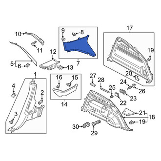 Audi OE - Left Body D-Pillar Trim Panel