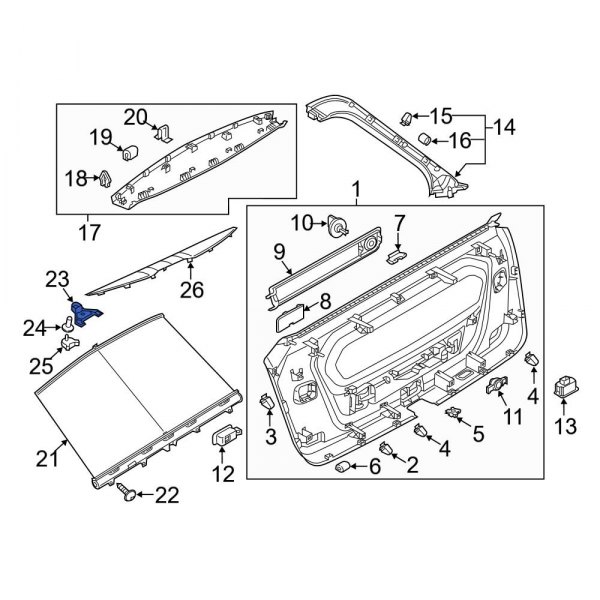 Back Glass Sunshade Bracket