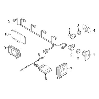 Audi OE - Rear Bumper - Electrical Components (Bumper Code: 2K0, 2K1), (Premium / Premium Plus / Prestige)