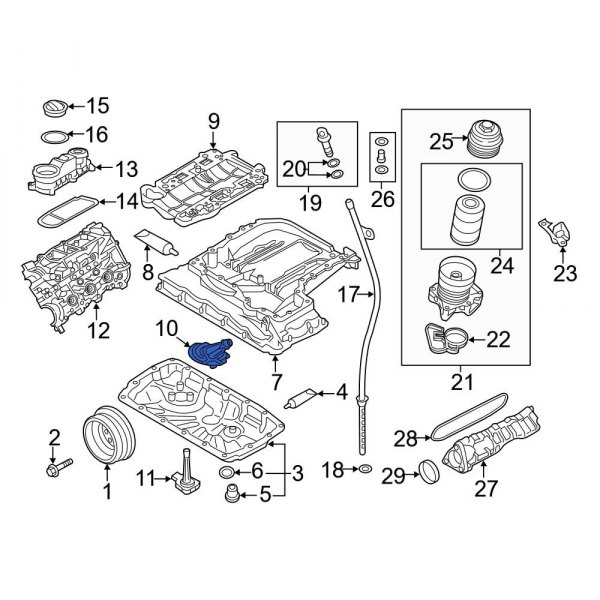 Engine Oil Pump Pickup Tube and Screen