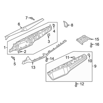 Audi OE - Instrument Panel (Instrument Panel Components, Lower, Passenger Side)