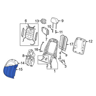 Audi OE - Front Left Seat Back Cushion Cover