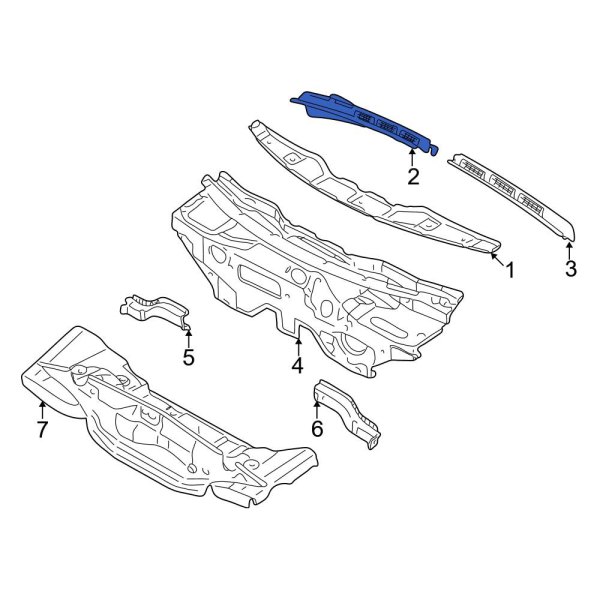 Audi OE 8D1819404C01C Right Cowl Cover