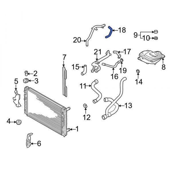 Engine Coolant Overflow Hose