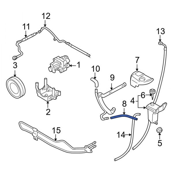 Audi OE 8E0422887D Power Steering Reservoir Hose