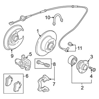 Audi OE - Rear Suspension - Brake Components (Base / Avant B6 Body Code 1.8L / 3.0L Gas)