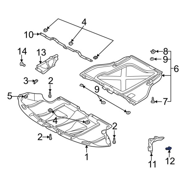 Radiator Support Splash Shield Clip