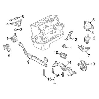 Audi OE - Engine / Transaxle - Engine & Transmission Mounting (Sedan B7 Body Code 2.0L Gas Automatic CVT Tr)