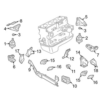 Audi OE - Engine / Transaxle - Engine & Transmission Mounting (Sedan / Wagon B7 Body Code 2.0L Gas Automatic Tr)