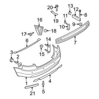 Audi OE - Rear Bumper - Bumper & Components (W/O Air Intake), (Base)