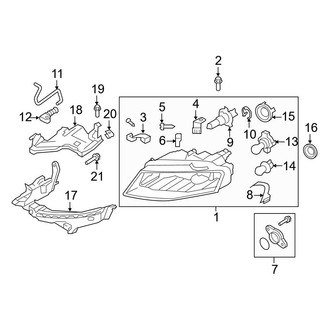 Audi OE - Front Lamps - Headlamp Components (W/O Xenon Headlamps)