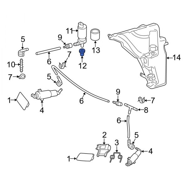 Headlight Washer Pump Seal