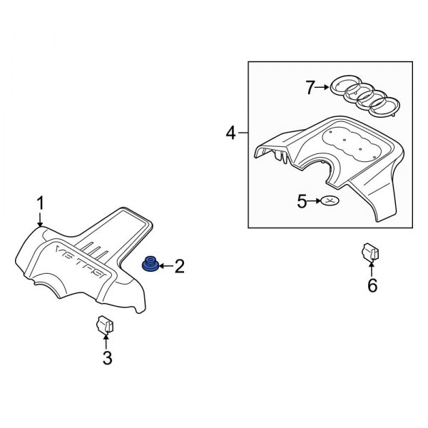 Audi OE 06E103226 Front Engine Cover Grommet