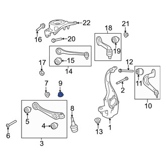 Audi OE - Front Lower Suspension Ball Joint Nut & Washer