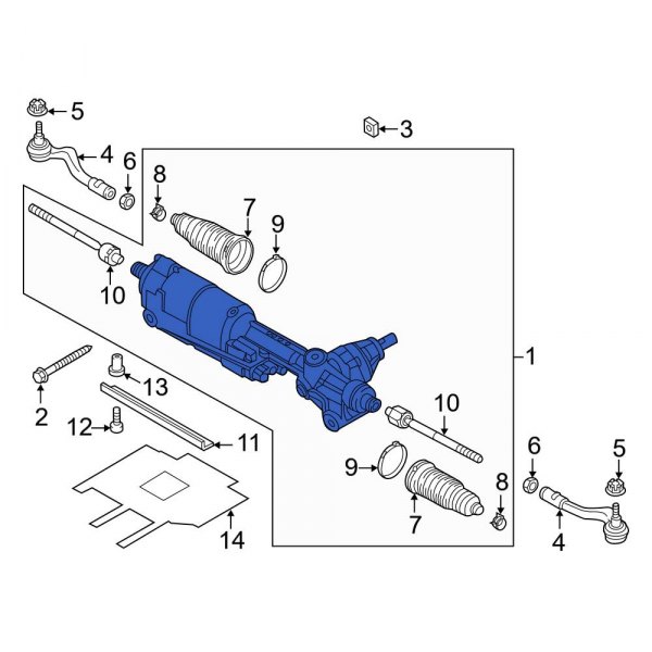 Audi OE 8K1423055CG Front Rack And Pinion Rack Gear
