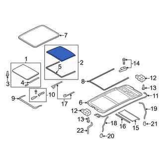 Audi OE - Rear Sunroof Glass